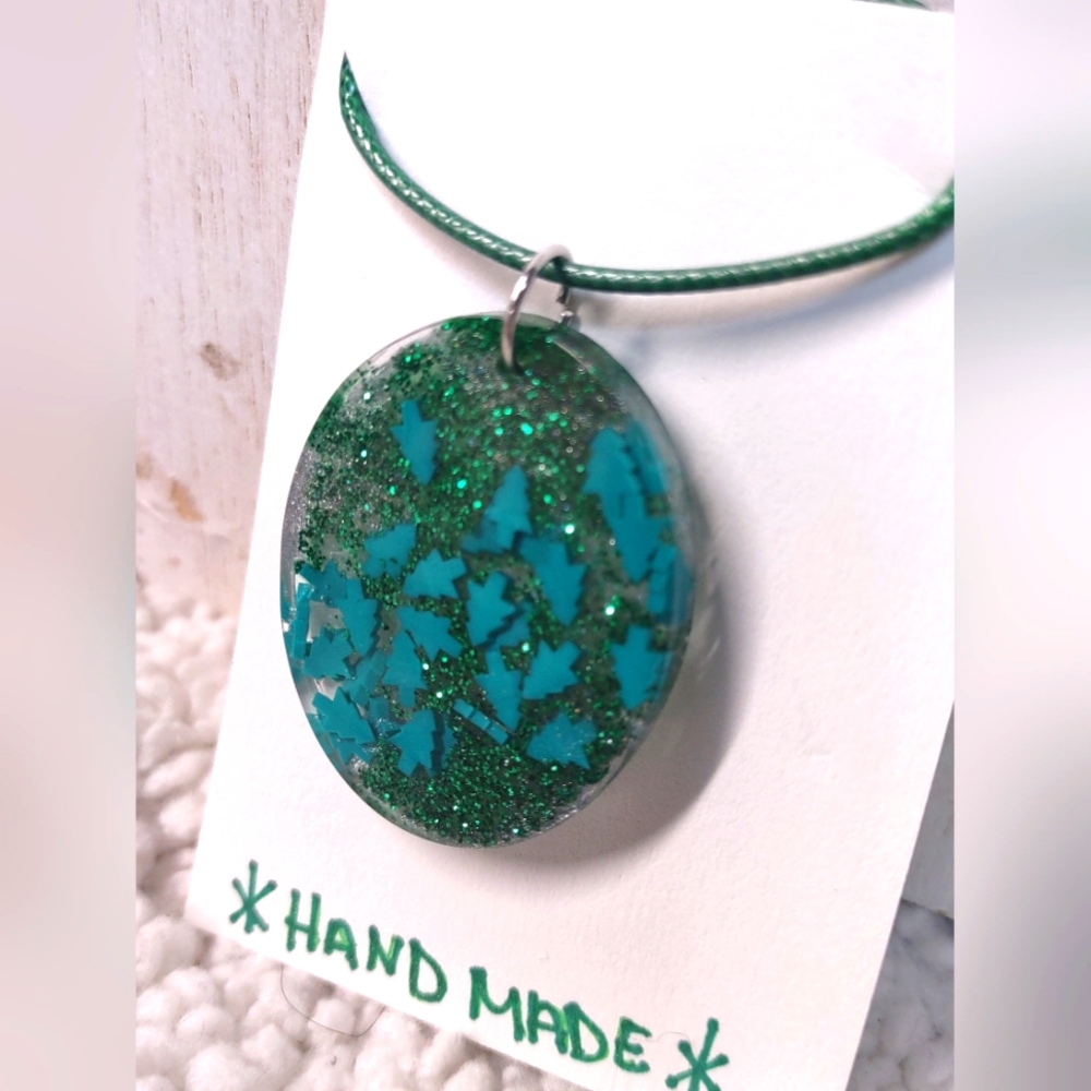 Christmas Tree Handmade Pendant Necklace